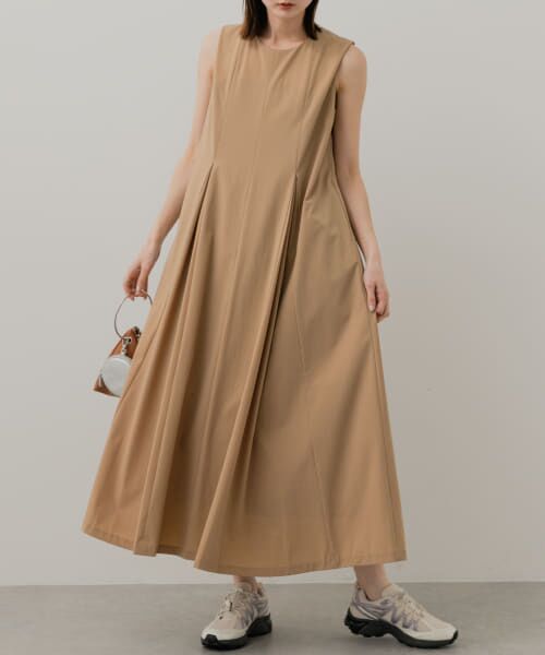 ＊＊SENSE OF PLACE by URBAN RESEARCH / センスオブプレイス バイ アーバンリサーチ ワンピース | 4WAYストレッチテントラインワンピース（BEIGE）