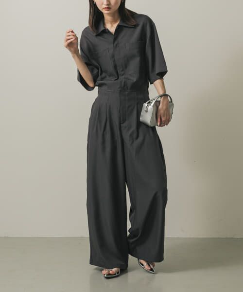 ito ブラック ジャンプスーツ ハーフスリーブ jump suit half sleeve《Black》 - ito