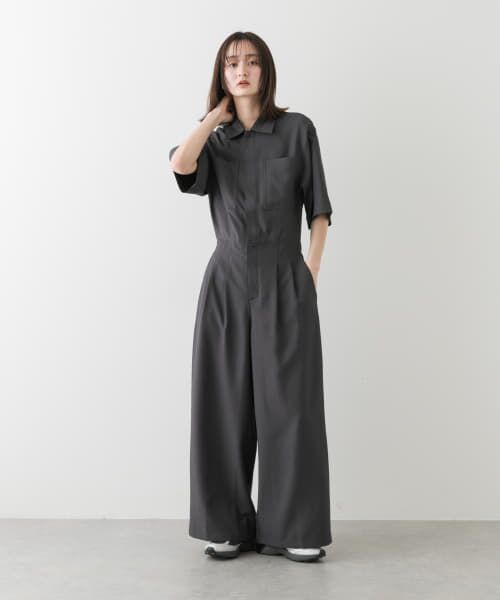 ito ブラック ジャンプスーツ ハーフスリーブ ito ブラック ジャンプ