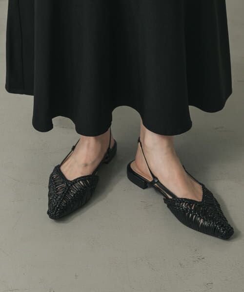 ＊＊SENSE OF PLACE by URBAN RESEARCH / センスオブプレイス バイ アーバンリサーチ サンダル | コードアミポインテッドサンダル（BLACK）