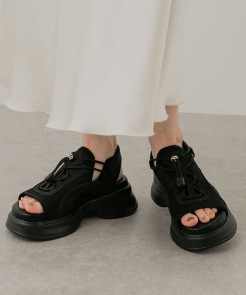 URBAN RESEARCH ビーズサンダル（黒) URBAN RESEARCH DOORS サンダル ビーズサンダル レディース