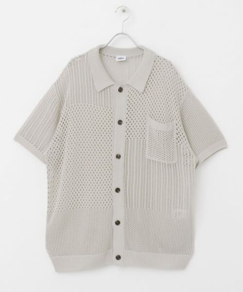 ＊＊SENSE OF PLACE by URBAN RESEARCH / センスオブプレイス バイ アーバンリサーチ ニット・セーター | ddp　MESH KNIT SHIRTS（GREY）