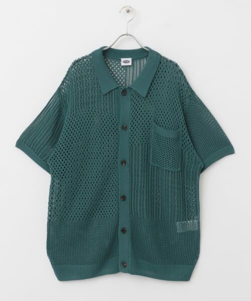 ＊＊SENSE OF PLACE by URBAN RESEARCH / センスオブプレイス バイ アーバンリサーチ ニット・セーター | ddp　MESH KNIT SHIRTS（GREEN）