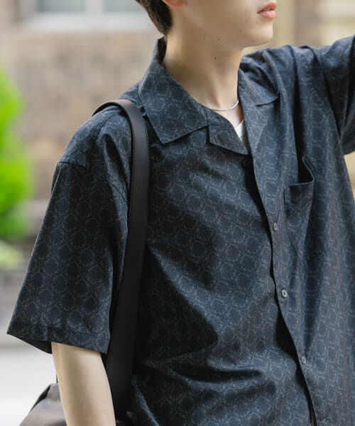 MEER. オープンカラーショートシャツ SHIPS シャツ BENCH MARKING SHIRT: フラワーレース オープン