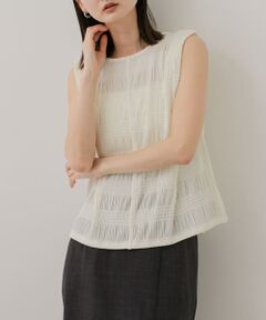 シャーリングパイピングカットトップ