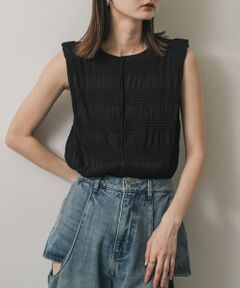 シャーリングパイピングカットトップ