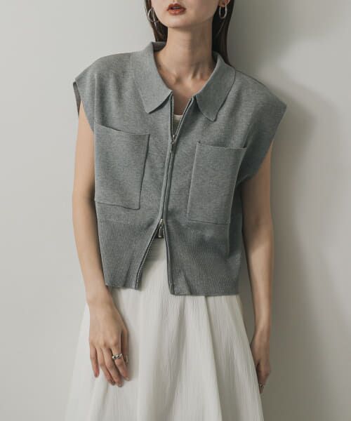 セール】 エリツキフロントZIPセーター （ニット・セーター