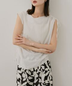 アシンメトリーシャーリングトップ