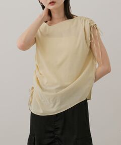 アシンメトリーシャーリングトップ