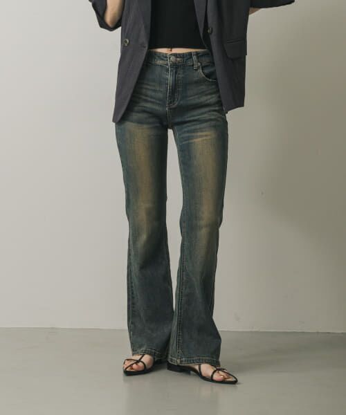 ＊＊SENSE OF PLACE by URBAN RESEARCH / センスオブプレイス バイ アーバンリサーチ デニムパンツ | ローライズフレアデニムパンツ（D.INDIGO）