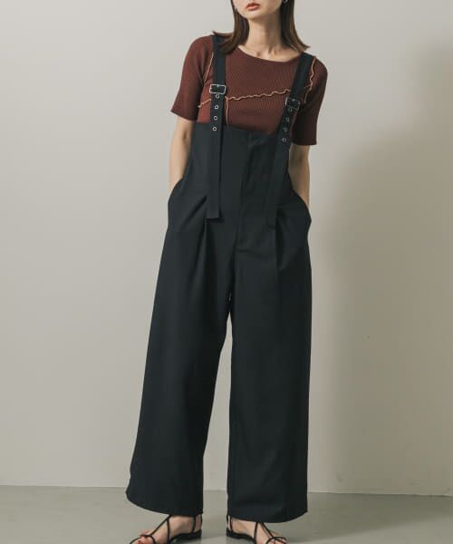 ＊＊SENSE OF PLACE by URBAN RESEARCH / センスオブプレイス バイ アーバンリサーチ サロペット・オールインワン | ウエストタックサロペットパンツ（NAVY）