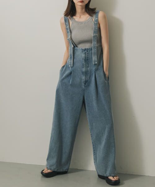 ＊＊SENSE OF PLACE by URBAN RESEARCH / センスオブプレイス バイ アーバンリサーチ サロペット・オールインワン | ウエストタックサロペットパンツ（L.INDIGO）