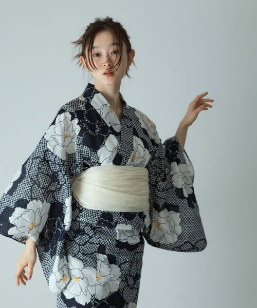 SENSE OF PLACE 浴衣2点セットB（黒梅） セール】 浴衣2点セットB(変織紅梅) （着物・浴衣・小物類