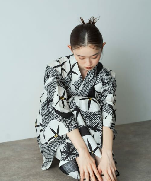 SENSE OF PLACE 浴衣2点セットB（黒梅） SENSE OF PLACE｜浴衣2点セットA(変織紅梅) | Rakuten Fashion