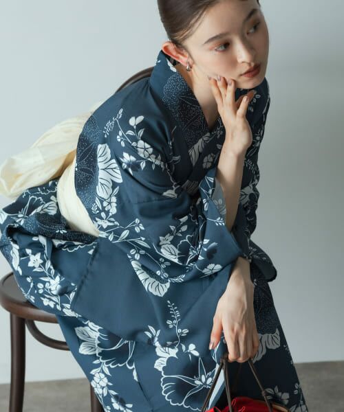 セール】 浴衣3点セットワンピース(変織紅梅) （着物・浴衣