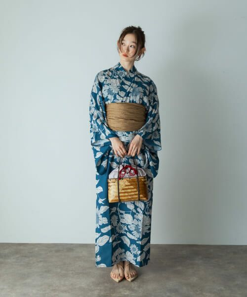 浴衣3点セットワンピース(変織紅梅) 向日葵 簡単 ひまわり柄 センス オブ プレイス バイ アーバンリサーチ SENSE OF PLACE by