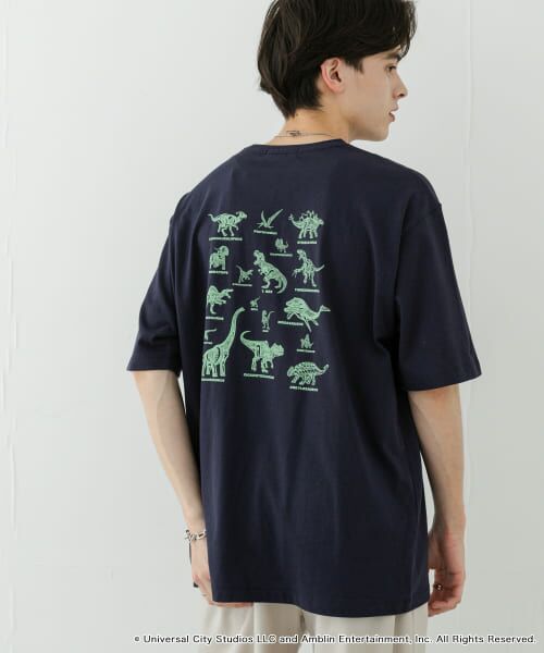 ＊＊SENSE OF PLACE by URBAN RESEARCH / センスオブプレイス バイ アーバンリサーチ Tシャツ | 『別注』Jurassic World×SENSE OF PLACE　T-SHIRTS/A（NAVY）