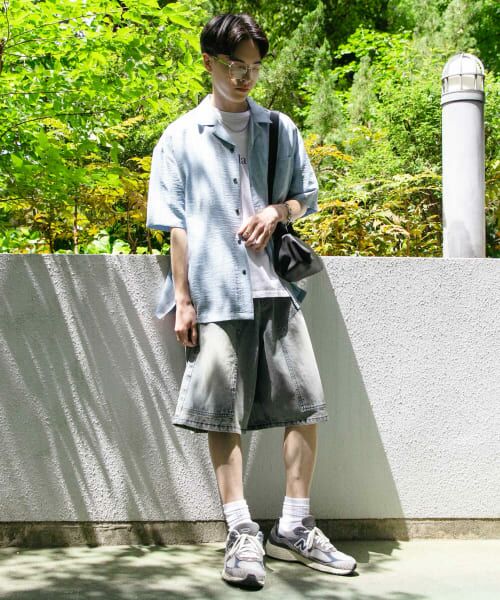 セール】 ダブルニーワイドデニムショーツ （ショート・ハーフ