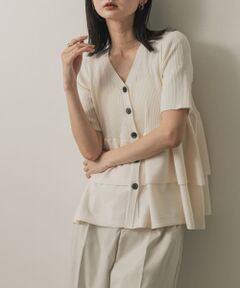 『WEB限定』ペプラムカーディガン(半袖)