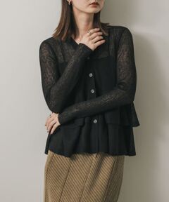 シアーペプラムカーディガン