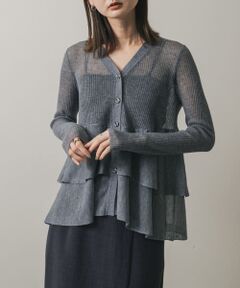 シアーペプラムカーディガン