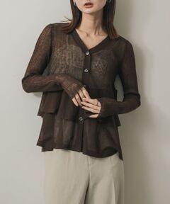 シアーペプラムカーディガン