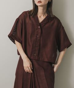 リネンライクメッシュシャツ