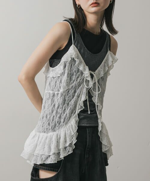 self-portrait アイボリー レースキャミソール ZARA WOMAN アイボリー レースキャミソール Lサイズ - メルカリ