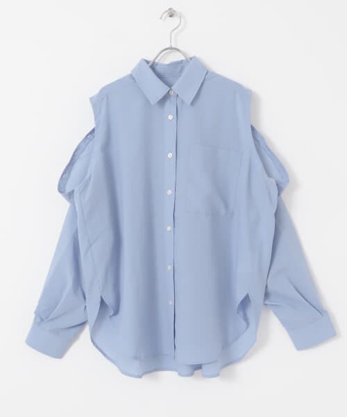 【かぐれ】25SS リネンWポケットフレンチシャツ　LIGHT BLUE リネンWポケットフレンチシャツ（シャツ/ブラウス）｜かぐれ