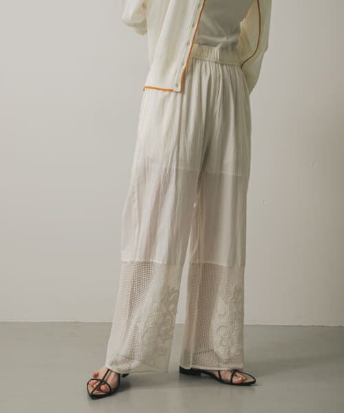 ＊＊SENSE OF PLACE by URBAN RESEARCH / センスオブプレイス バイ アーバンリサーチ その他パンツ | インドシシュウメッシュイージーパンツ（IVORY）
