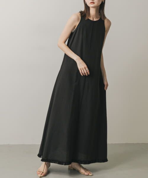 ＊＊SENSE OF PLACE by URBAN RESEARCH / センスオブプレイス バイ アーバンリサーチ ワンピース | アメスリフリンジワンピース（BLACK）