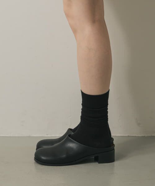 ＊＊SENSE OF PLACE by URBAN RESEARCH / センスオブプレイス バイ アーバンリサーチ シューズ | ワイドトゥヒールスリッポン（BLACK）