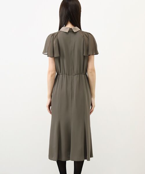 ドレープクロス 襟付きワンピースドレス （ドレス）｜setaichiro