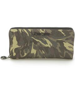 【DRESSCAMP】CAMO Prt カモフラージュ柄ラウンドジップウォレット 迷彩 長財布