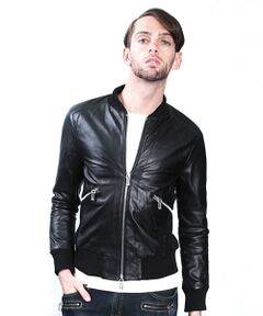 SHIFFON / シフォン レザーブルゾン・ジャケット | 【SHELLAC】MA－1 レザーブルゾン