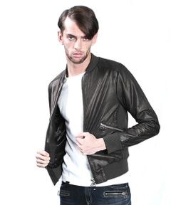 SHIFFON / シフォン レザーブルゾン・ジャケット | 【SHELLAC】MA－1 レザーブルゾン