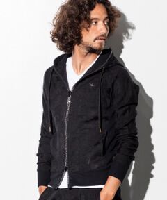 SHIFFON / シフォン パーカー | 【1PIU1UGUALE3 RELAX】ラインストーン付カモフラージュ柄ジャガードフードパーカ