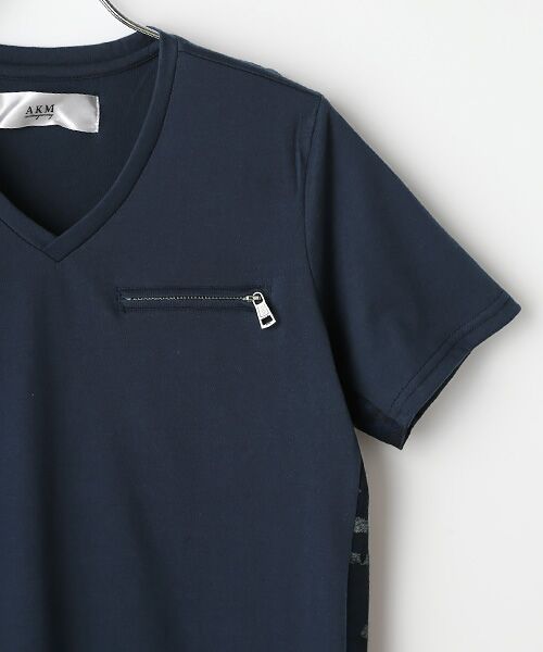 SHIFFON / シフォン Tシャツ | 【AKM Contemporary】カモフラージュ柄切替ZIPポケット付Tシャツ | 詳細2