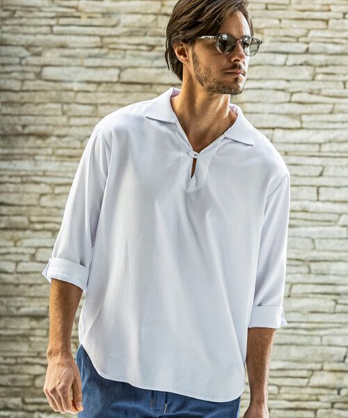 SHIFFON / シフォン シャツ・ブラウス | スキッパープルオーバーシャツ | 詳細1