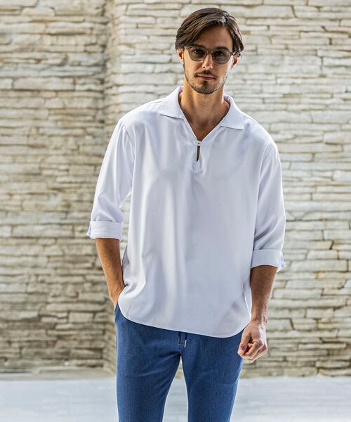 SHIFFON / シフォン シャツ・ブラウス | スキッパープルオーバーシャツ | 詳細5