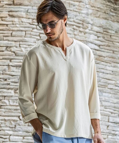 SHIFFON/シフォン プルオーバーシャツ ベージュ XXL SHIFFON/シフォン プルオーバーシャツ ベージュ XXL
