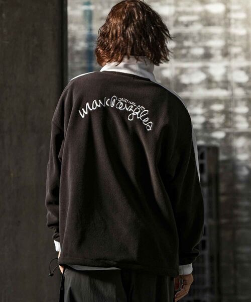 SHIFFON / シフォン その他トップス | 袖ラインフリースジャケット | 詳細1