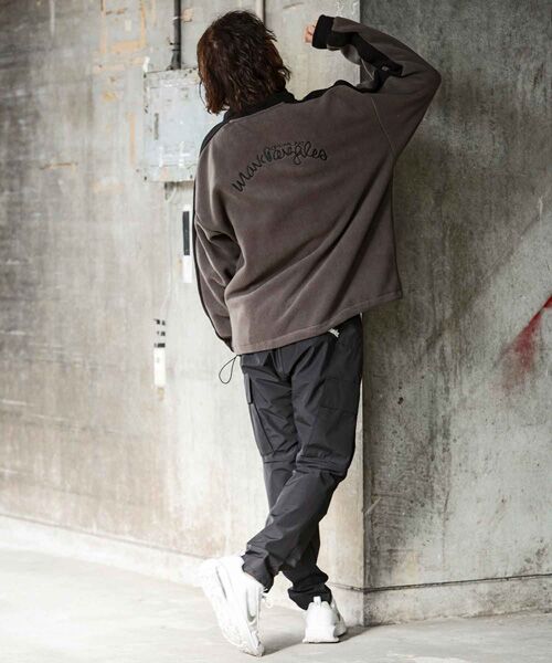 SHIFFON / シフォン その他トップス | 袖ラインフリースジャケット | 詳細14