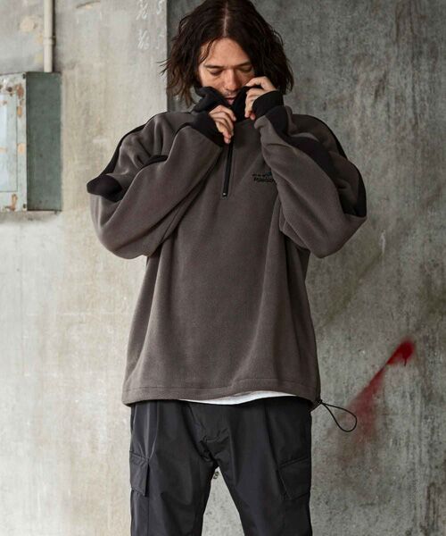 SHIFFON / シフォン その他トップス | 袖ラインフリースジャケット | 詳細15