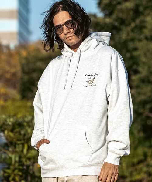 SHIFFON / シフォン パーカー | プリントプルオーバーパーカー(グレー C)