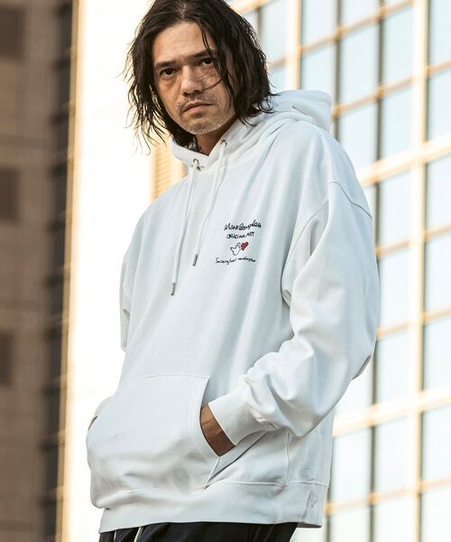 SHIFFON / シフォン パーカー | プリントプルオーバーパーカー(ホワイト D)