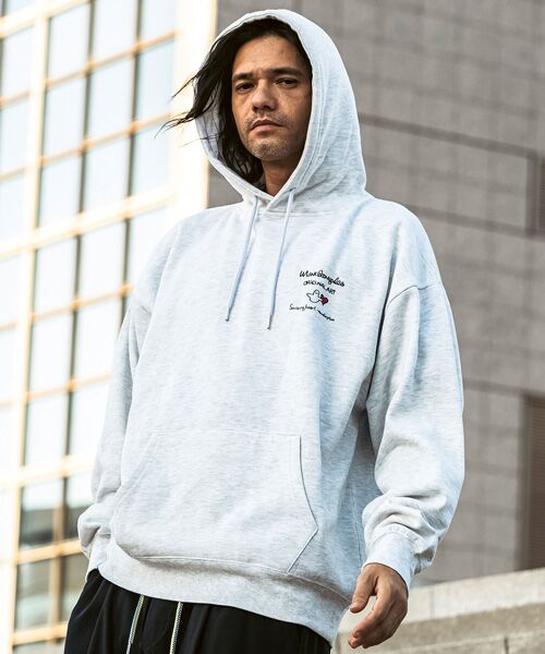 SHIFFON / シフォン パーカー | プリントプルオーバーパーカー(グレー D)