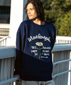 SHIFFON / シフォン ニット・セーター | フロントジャガードクルーネックニット