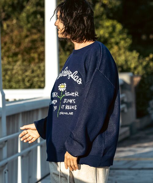 SHIFFON / シフォン ニット・セーター | フロントジャガードクルーネックニット | 詳細16