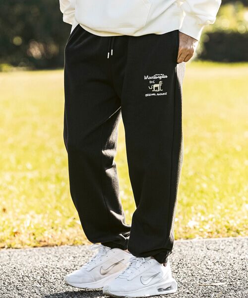 SHIFFON / シフォン その他パンツ | プリントスウェットパンツ(ブラック C)
